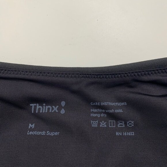 Thinx Size Medium Leotard Super Absorbency Period Activewear NEW Black Stretch - Picture 3 of 6